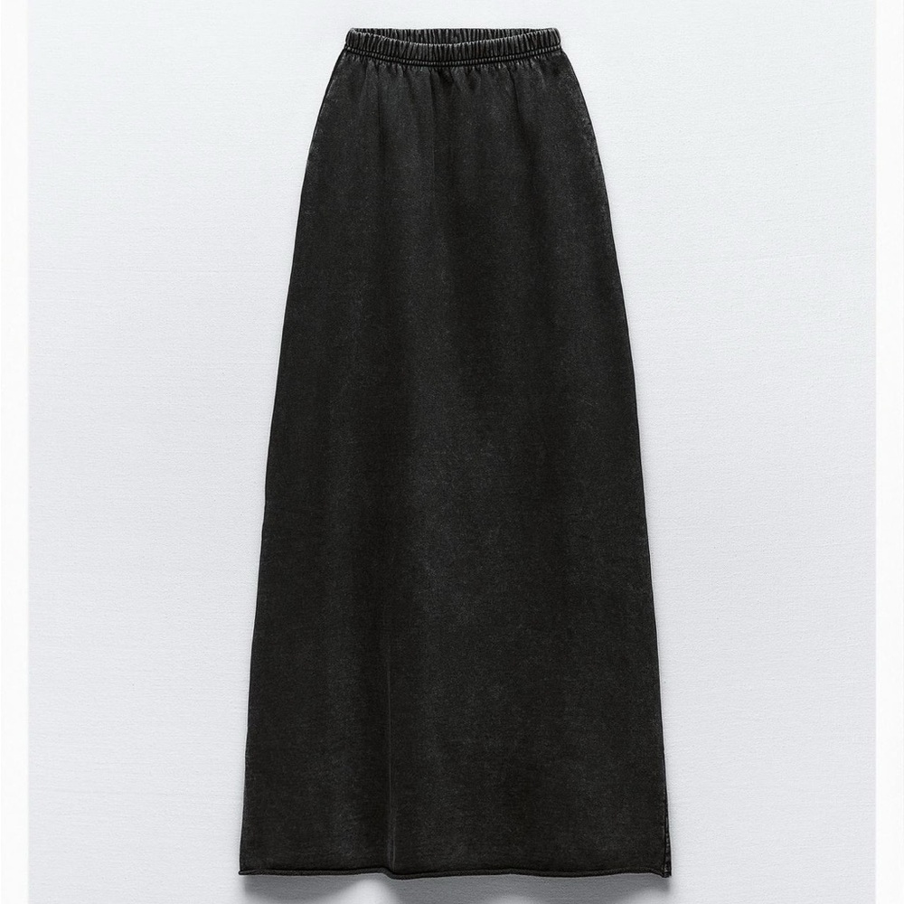 Zara Black Elastic-Waist Maxi Skirt - Women